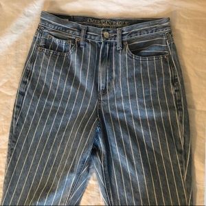 American Eagle Pinstripe striped mom jeans